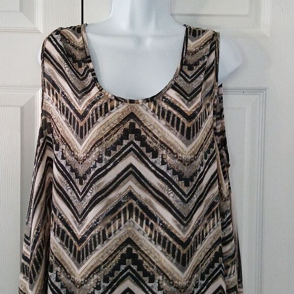 Hot Ginger black gray tan sleeveless dress Sz 3X NWOT - Picture 3 of 6
